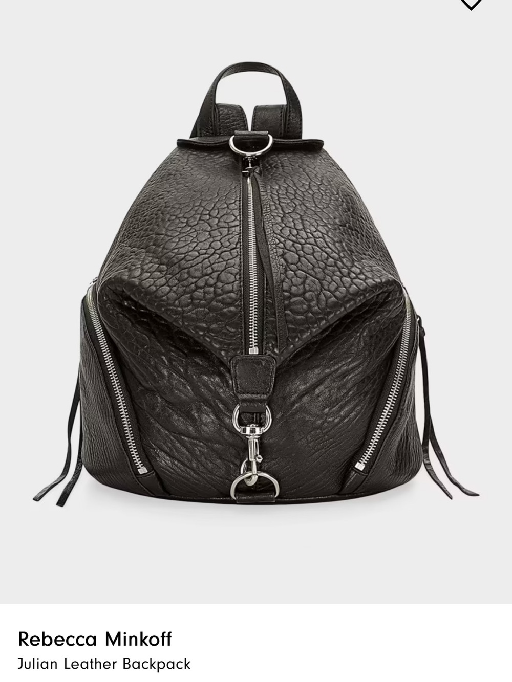 Rebecca Minkoff Julian Black Pebbled Leather Backpack